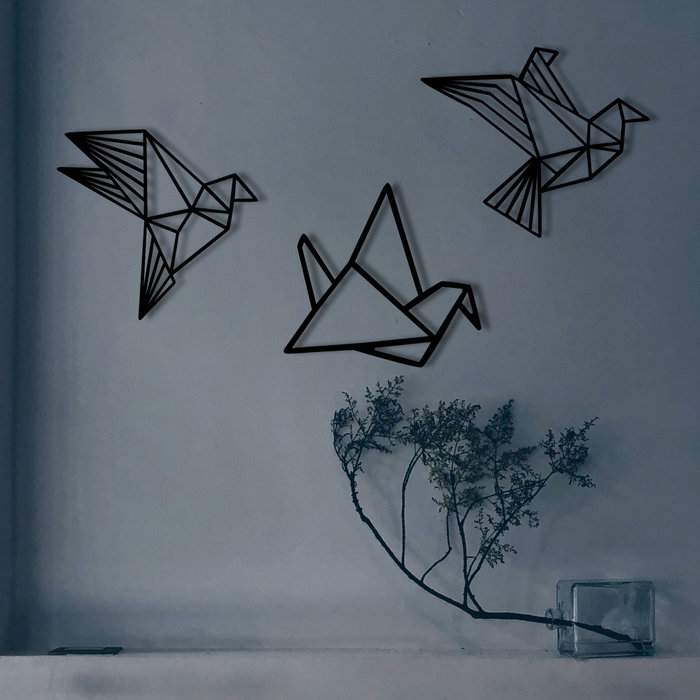 Wallity Origami Escultura de Pared de Metal Negra Wallity Origami Escultura de Pared de Metal Negra